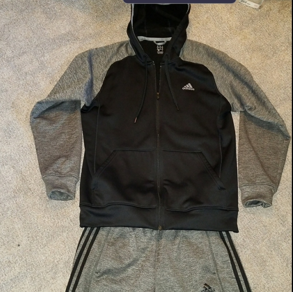 Adidas Mens Hoodie and Sweatpants Set